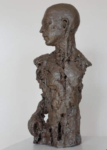 Sculpture intitulée "Adam 2.0" par Nacera Kaïnou, Œuvre d'art originale, Terre cuite