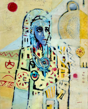 绘画 标题为“La femme berbère” 由Nacir Imache, 原创艺术品, 油