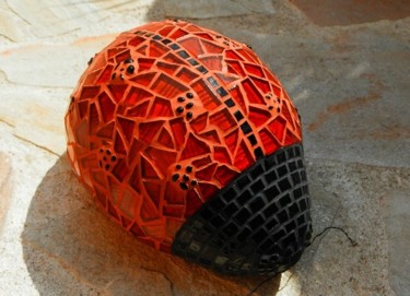 Sculpture titled "Coccinelle mosaique…" by Nadege Gesvres, Original Artwork, Resin