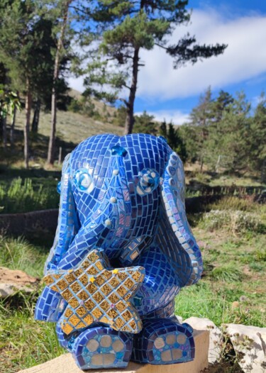 Escultura titulada "Sculpture Eléphant…" por Nadege Gesvres, Obra de arte original, Mosaico