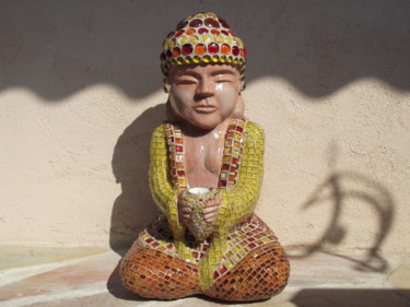 Sculpture intitulée "bouddha" par Nadege Gesvres, Œuvre d'art originale, Plâtre