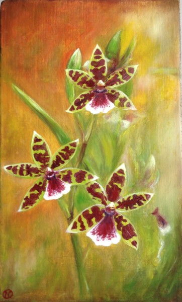 Peinture intitulée "zygopetalum1.jpg" par Nadège Quentin, Œuvre d'art originale