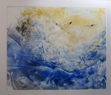 Malarstwo zatytułowany „Belle mélodie mer” autorstwa Nadette Tournier, Oryginalna praca, Akryl Zamontowany na Drewniana rama…