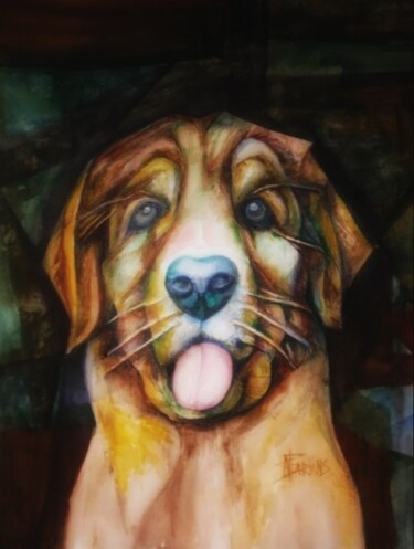 Peinture intitulée "Dog. Friend." par Nadezda Baruns, Œuvre d'art originale, Aquarelle