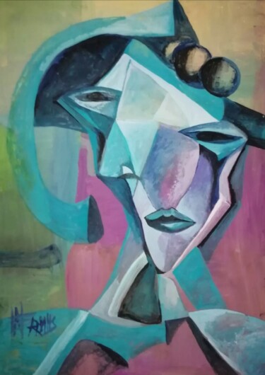 Malerei mit dem Titel "Portrait. De la sér…" von Nadezda Baruns, Original-Kunstwerk, Gouache