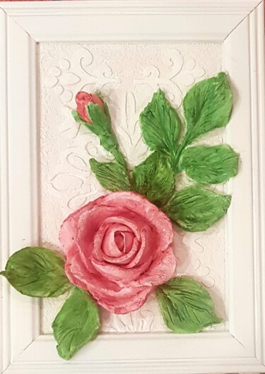 Painting titled "Rose-2" by Nadezhda Brinke, Original Artwork, Plaster