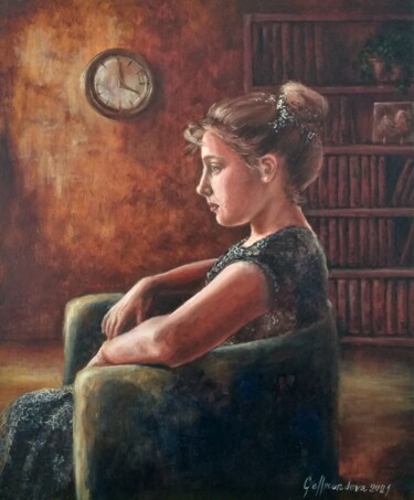 Schilderij getiteld "Evening hours" door Nadezhda Gellmundova, Origineel Kunstwerk, Olie