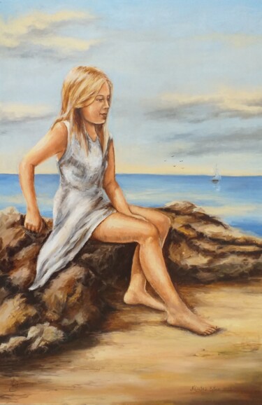 Painting titled "Under the sun" by Nadezhda Gellmundova, Original Artwork, Oil Mounted on Other rigid panel