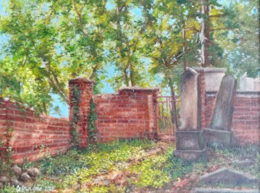 Schilderij getiteld "Jewish cemetery" door Nadezhda Gellmundova, Origineel Kunstwerk, Olie Gemonteerd op Andere stijve panel…