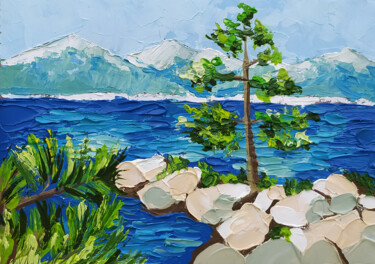 Pintura titulada "Landscape "Lake Tah…" por Nadezhda Kokorina, Obra de arte original, Oleo