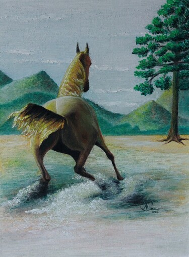 Malerei mit dem Titel "Run" von Nadezhda Potekhina, Original-Kunstwerk, Öl