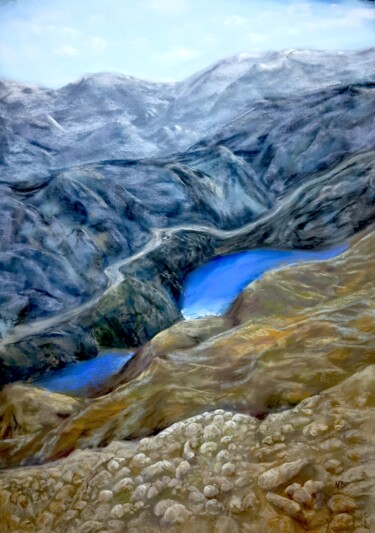 Pintura intitulada "Picturesque canyon" por Nadia Bedei, Obras de arte originais, Pastel