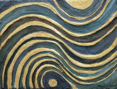 Arte textil titulada "Spiral of life" por Nadia Fakhry, Obra de arte original, Acrílico Montado en Bastidor de camilla de ma…
