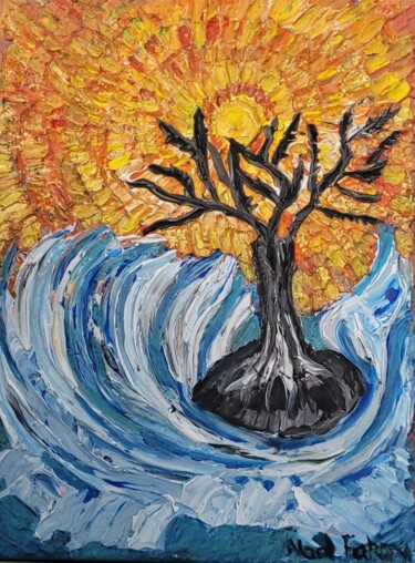 Картина под названием "Sunshine" - Nadia Fakhry, Подлинное произведение искусства, Акрил Установлен на Деревянная рама для н…