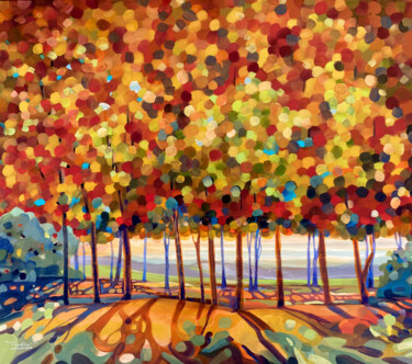 Painting titled "Tuscan autumn" by Nadia Lysakowska, Original Artwork, Acrylic