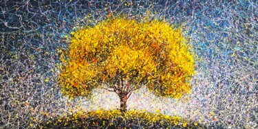 Ζωγραφική με τίτλο "Yellow tree abstrac…" από Nadiia Antoniuk, Αυθεντικά έργα τέχνης, Ακρυλικό