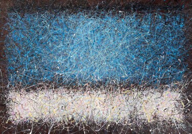 Malerei mit dem Titel "Blue heart of the p…" von Nadiia Antoniuk, Original-Kunstwerk, Acryl