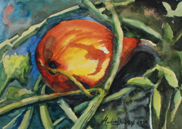 Pintura titulada "Pumpkin" por Nadiia Dubei, Obra de arte original, Acuarela