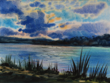 绘画 标题为“Sunset” 由Nadiia Dubei, 原创艺术品, 水彩