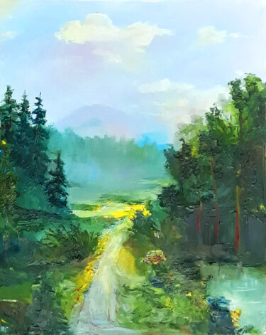 「In the Carpathians 2」というタイトルの絵画 Nadiia Govorによって, オリジナルのアートワーク, オイル