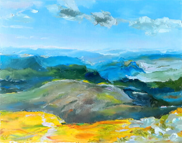 Painting titled "View from Hoverla" by Nadiia Govor, Original Artwork, Oil