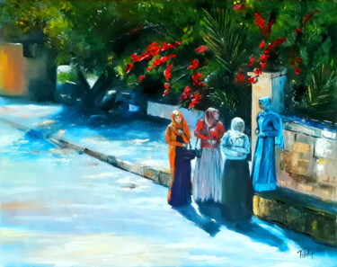 Картина под названием "On the street of Lu…" - Nadiia Govor, Подлинное произведение искусства, Масло