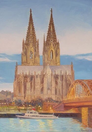 Painting titled "Dom Köln" by Nadiia Pinchuk, Original Artwork, Oil