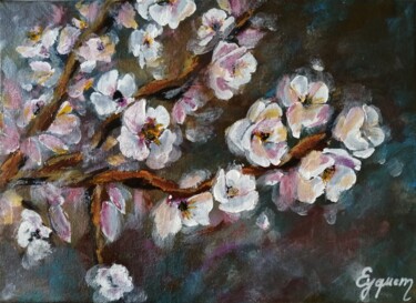 「Fleurs de cerisier…」というタイトルの絵画 Eyquemによって, オリジナルのアートワーク, アクリル ウッドパネルにマウント