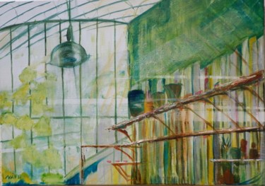 Pittura intitolato "atelier" da Nadine Flicourt (nafli), Opera d'arte originale, Acrilico