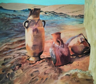 Malarstwo zatytułowany „Merzouga” autorstwa Nadine Imbert, Oryginalna praca, Akryl