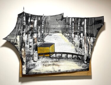 Sztuka tkaniny zatytułowany „Sans cesse revenir” autorstwa Nadine Vergues, Oryginalna praca, Włókno tekstylne Zamontowany na…