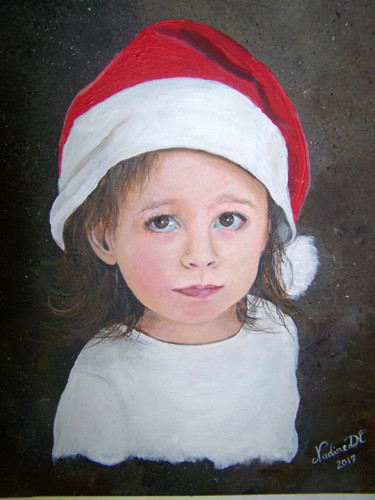 Peinture intitulée "Cassy, ma petite fi…" par Nadine Coffinier, Œuvre d'art originale, Acrylique