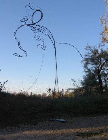 雕塑 标题为“Fierté africaine” 由Nadine Trescartes (fildefériste), 原创艺术品, 金属