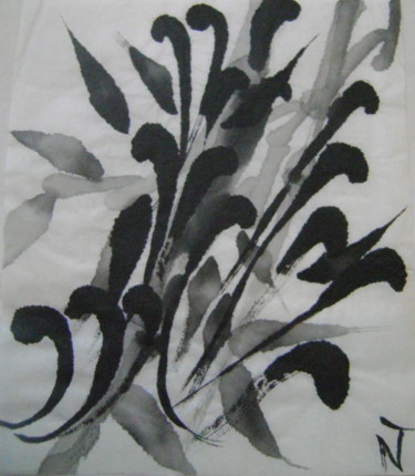 Dibujo titulada "Bouquet 1" por Nadine Trescartes (fildefériste), Obra de arte original, Tinta