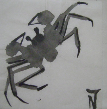 「Crabe12」というタイトルの描画 Nadine Trescartes (fildefériste)によって, オリジナルのアートワーク, インク