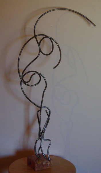 Sculpture titled ""danseur étoile"" by Nadine Trescartes (fildefériste), Original Artwork, Metals