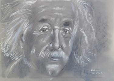 Dibujo titulada "Albert Einstein" por Nadja Schramm, Obra de arte original, Pastel