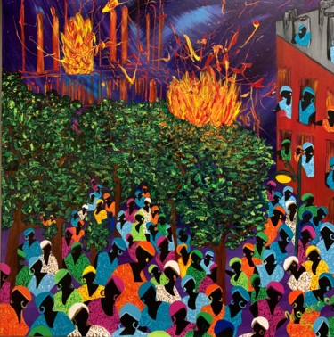 Painting titled "Paris brûle t'il ?" by Nadodo, Original Artwork, Acrylic