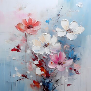数字艺术 标题为“Light Flowers” 由Nadya Lem, 原创艺术品, 数字油画