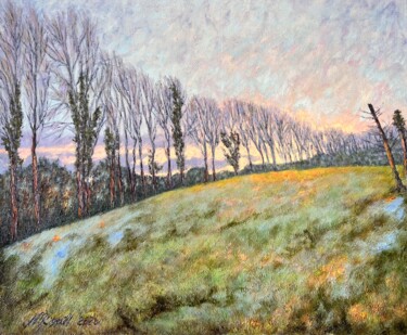 Peinture intitulée "Paysage rural à Sai…" par Nadya Rigaill, Œuvre d'art originale, Huile Monté sur Châssis en bois