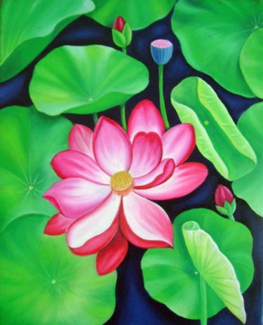 Painting titled "DSC00860_lotus_low.…" by Murali Nagapuzha, Original Artwork