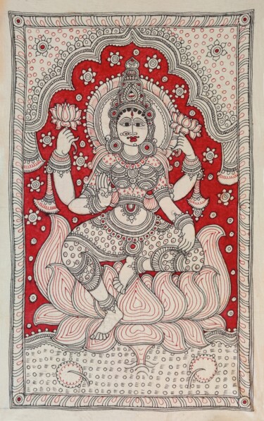 Schilderij getiteld "Lakshmi is the godd…" door Nagarao Rao, Origineel Kunstwerk, pigmenten