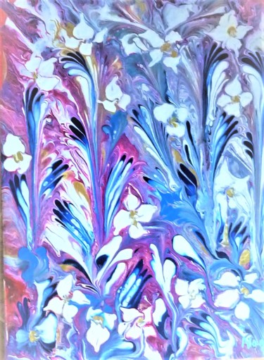 Pintura titulada "Colorful flowers" por Nagwa Safey, Obra de arte original, Acrílico