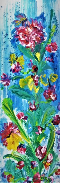 Schilderij getiteld "fleurs elegante" door Nagwa Safey, Origineel Kunstwerk, Acryl