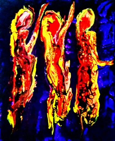 Картина под названием "Les silhouettes" - Nagwa Safey, Подлинное произведение искусства, Акрил