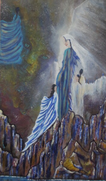 Pittura intitolato "Sans titre" da Nahalah, Opera d'arte originale, Olio