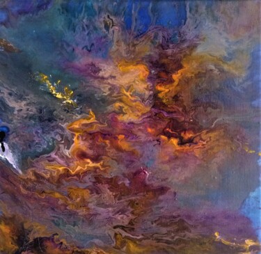 Ζωγραφική με τίτλο "Sunset" από Nahalah, Αυθεντικά έργα τέχνης, Ακρυλικό
