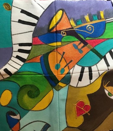 "cubisme musical tro…" başlıklı Tekstil Sanatı Nails Maestro tarafından, Orijinal sanat, Akrilik