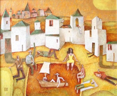 Peinture intitulée "Dimanche" par Wiktor Najbor, Œuvre d'art originale