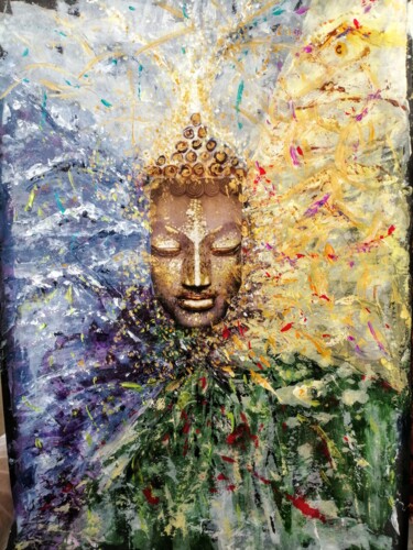 Pittura intitolato "Elemental Buddha" da Najma Soonasra, Opera d'arte originale, Collages